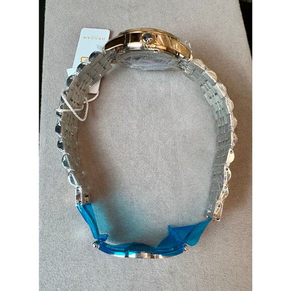 NWT Stunning 2-Toned Moissanite Self-Wind Watch w/ Red Face - Picture 8 of 11